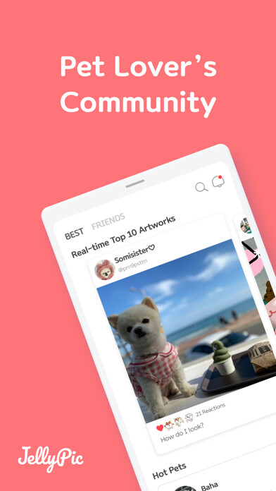 Emulate iPhone app Jellypic - Pet Community using MyAndroid