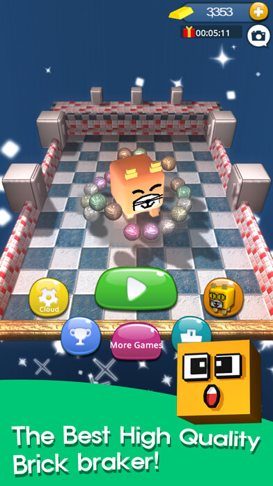 Emulate iPhone app Jerk Cubeer-Brick Breaker using MyAndroid