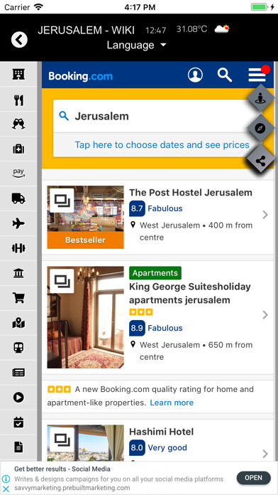 Emulate iPhone app Jerusalem - Wiki using MyAndroid