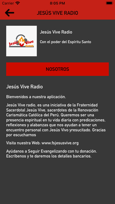 Emulate iPhone app Jesús Vive Radio using MyAndroid Emulate iPhone app Jesús Vive Radio using MyAndroid