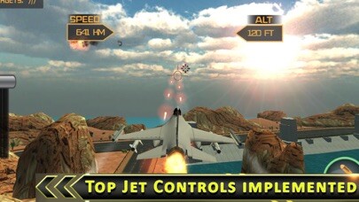 Emulate iPhone app Jet Fighter Air Driver Simulation using MyAndroid
