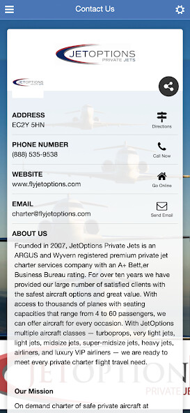 Emulate iPhone app JetOptions Private Jets using MyAndroid Emulate iPhone app JetOptions Private Jets using MyAndroid