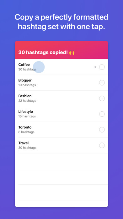 Emulate iPhone app Jetpack Hashtag Assistant using MyAndroid