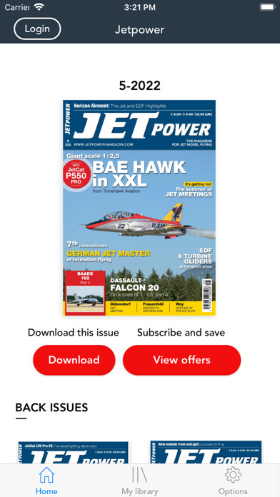 Emulate iPhone app JETPOWER MAGAZINE – English using MyAndroid