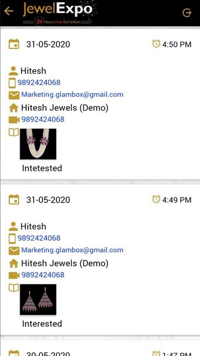 Emulate iPhone app JewelExpo Exhibitor using MyAndroid