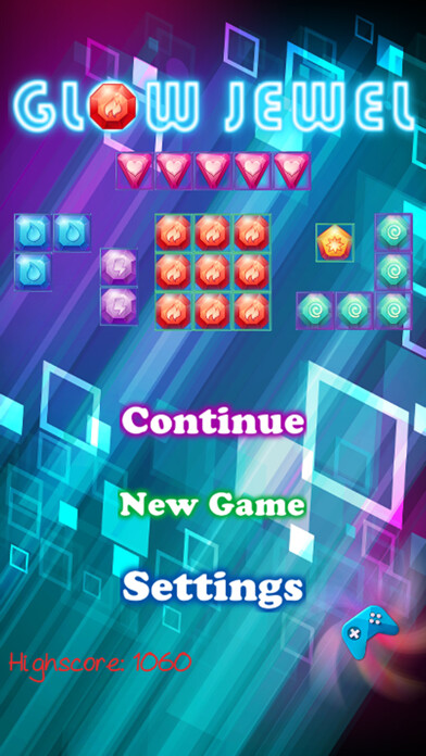 Emulate iPhone app Jewel Glow In The Dark - New Tetroid Puzzle Game using MyAndroid