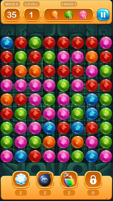 Emulate iPhone app Jewel Hunt ~ Diamond Matching & Gem Hunting Game using MyAndroid