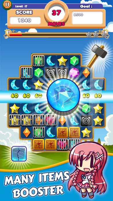 Emulate iPhone app Jewel Mania - Treasure Hunt Match 3 using MyAndroid