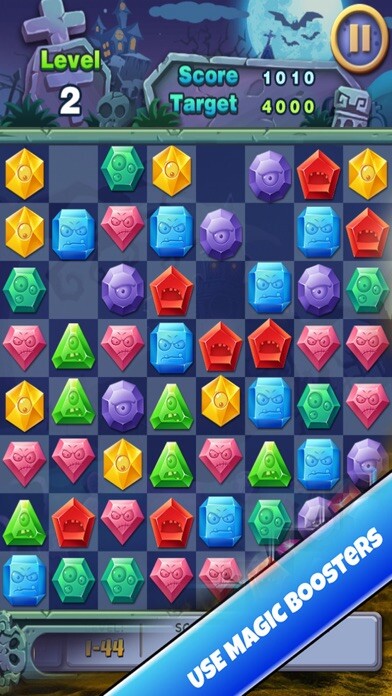 Emulate iPhone app Jewels Adventure- Magic Jewels using MyAndroid