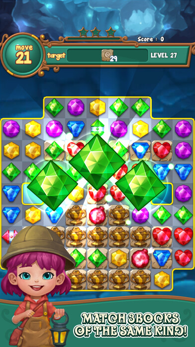 Emulate iPhone app Jewels fantasy : match3 puzzle using MyAndroid