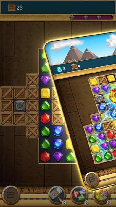 Emulate iPhone app Jewels Pharaoh using MyAndroid