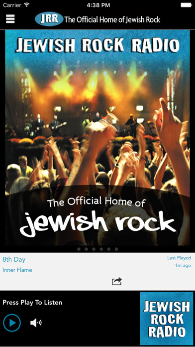 Emulate iPhone app Jewish Rock Radio using MyAndroid