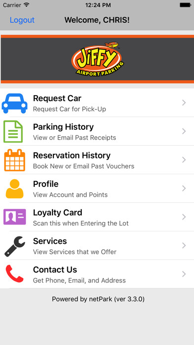 Emulate iPhone app Jiffy Parking using MyAndroid