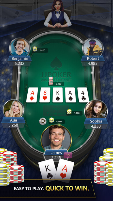 Emulate iPhone app JJPoker - poker with friends using MyAndroid