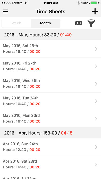 Emulate iPhone app JLJ Time Sheets using MyAndroid