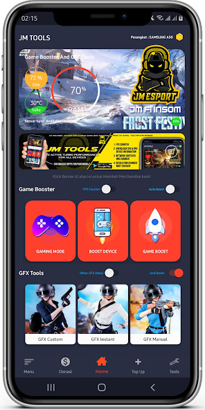 Run android online APK JM TOOLS PRO GFX For Any Games from MyAndroid or emulate JM TOOLS PRO GFX For Any Games using MyAndroid