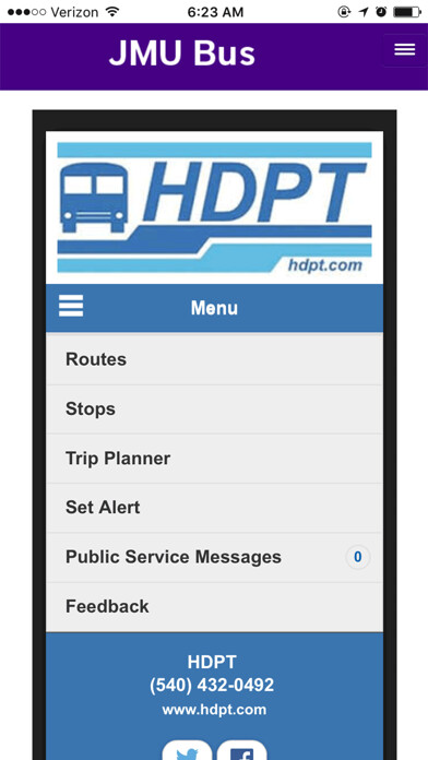 Emulate iPhone app JMU Bus using MyAndroid