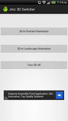 Emulate Android APK Jmz Evo 3D 3D Switcher Free