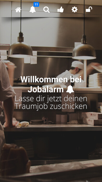 Emulate iPhone app Jobalarm Gastro using MyAndroid