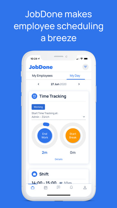 Emulate iPhone app JobDone. Scheduling & Chat using MyAndroid Emulate iPhone app JobDone. Scheduling & Chat using MyAndroid