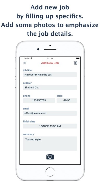 Emulate iPhone app Job Done Tracker using MyAndroid