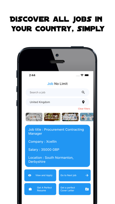 Emulate iPhone app Job search : The Job portal using MyAndroid
