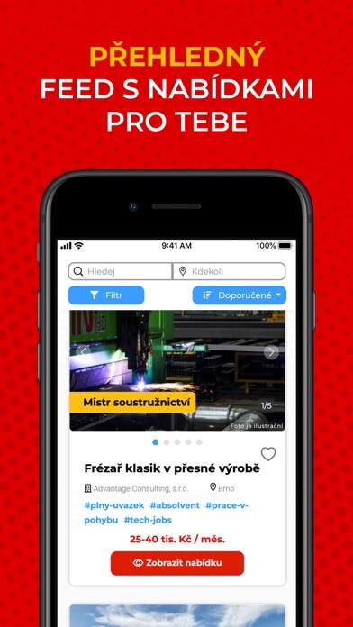 Emulate iPhone app Jobsider - Nová práce raz dva using MyAndroid