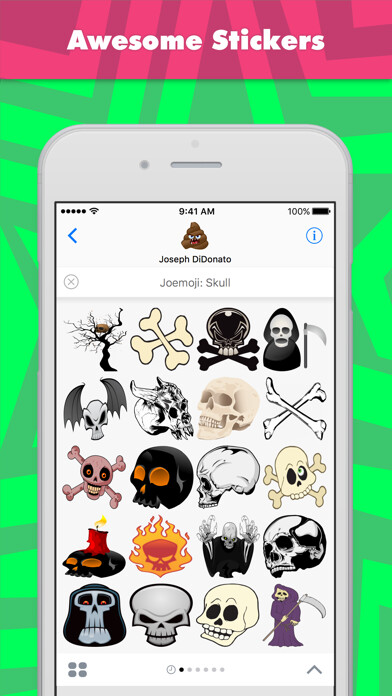 Emulate iPhone app Joemoji: Skull stickers by Joemoji using MyAndroid Emulate iPhone app Joemoji: Skull stickers by Joemoji using MyAndroid