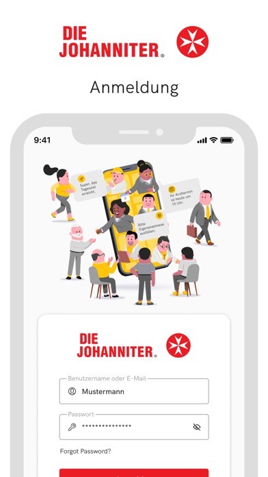 Emulate iPhone app Johanniter-Rehabilitation using MyAndroid