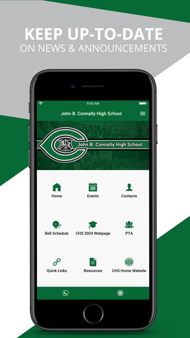 Emulate iPhone app John B Connally High School using MyAndroid