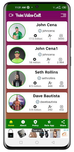 Run android online APK John Cena Fake video call from MyAndroid or emulate John Cena Fake video call using MyAndroid