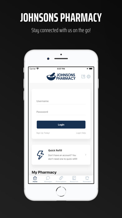 Emulate iPhone app Johnsons Pharmacy using MyAndroid