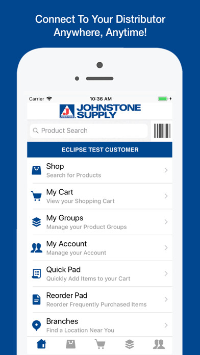Emulate iPhone app Johnstone Supply OE Touch using MyAndroid Emulate iPhone app Johnstone Supply OE Touch using MyAndroid