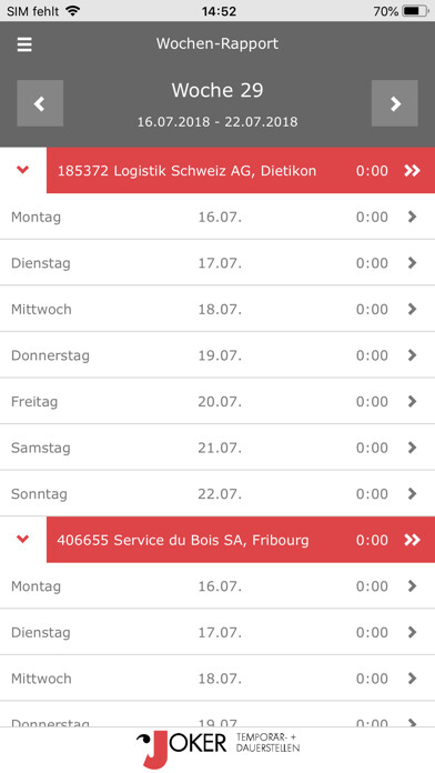 Emulate iPhone app Joker Webzeit using MyAndroid