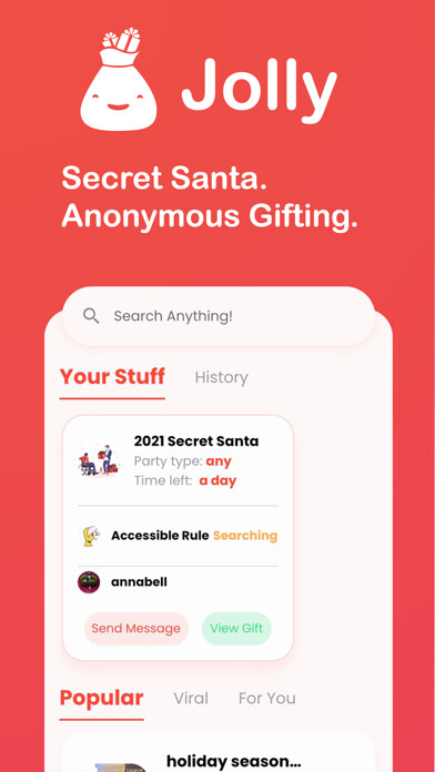 Emulate iPhone app Jolly - Modern Gift Exchange using MyAndroid Emulate iPhone app Jolly - Modern Gift Exchange using MyAndroid