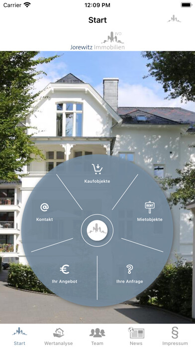 Emulate iPhone app Jorewitz Immobilien IVD using MyAndroid