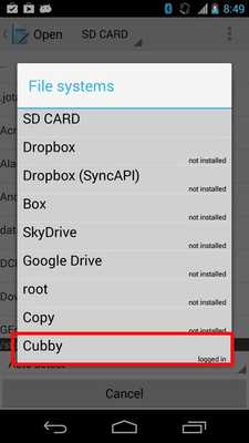 Emulate Android APK Jota+ Cubby Connector