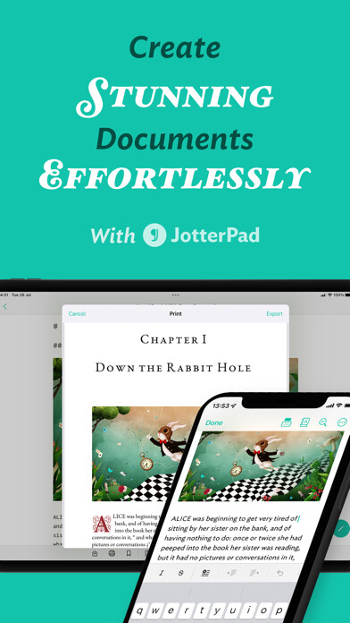 Emulate iPhone app JotterPad - Novel, Screenplay using MyAndroid