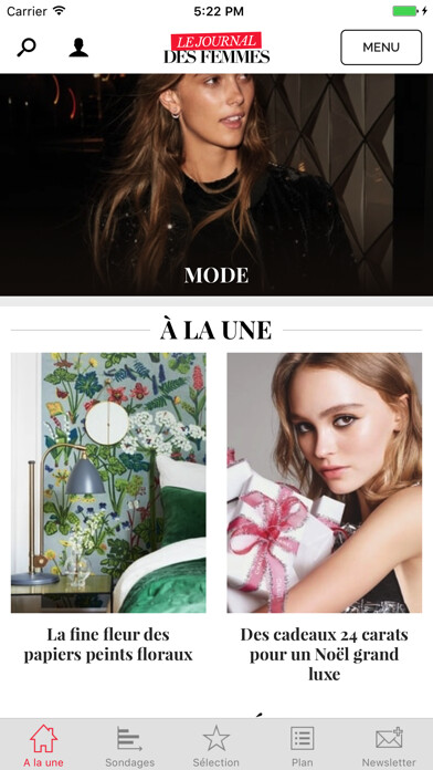 Emulate iPhone app Journal des Femmes using MyAndroid