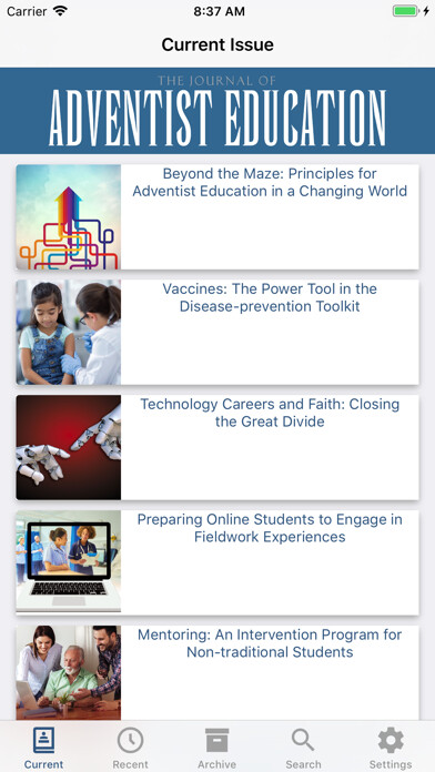 Emulate iPhone app Journal of Adventist Education using MyAndroid Emulate iPhone app Journal of Adventist Education using MyAndroid