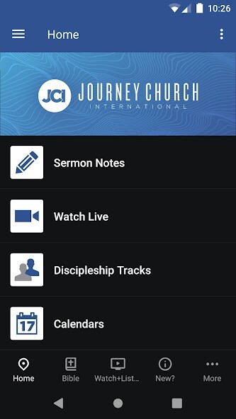 Emulate iPhone app Journey Church International using MyAndroid