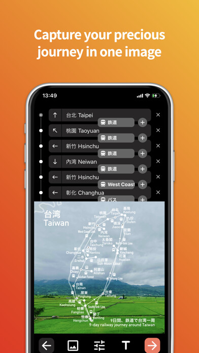 Emulate iPhone app JourneyNote - Visualize Trips using MyAndroid