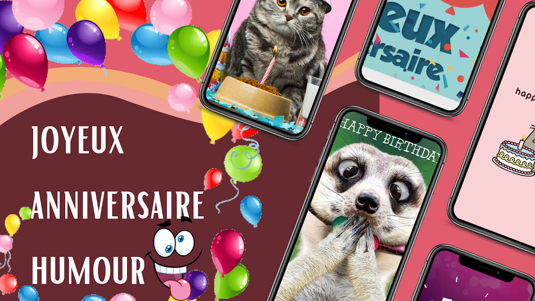 Run android online APK joyeux anniversaire humour from MyAndroid or emulate joyeux anniversaire humour using MyAndroid