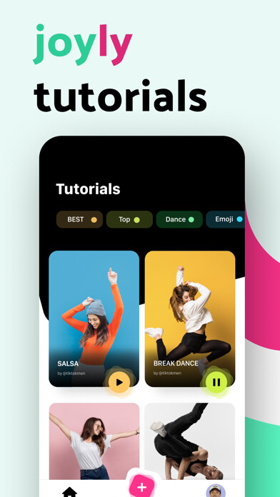 Emulate iPhone app Joyly - Make Fun Dance Videos using MyAndroid
