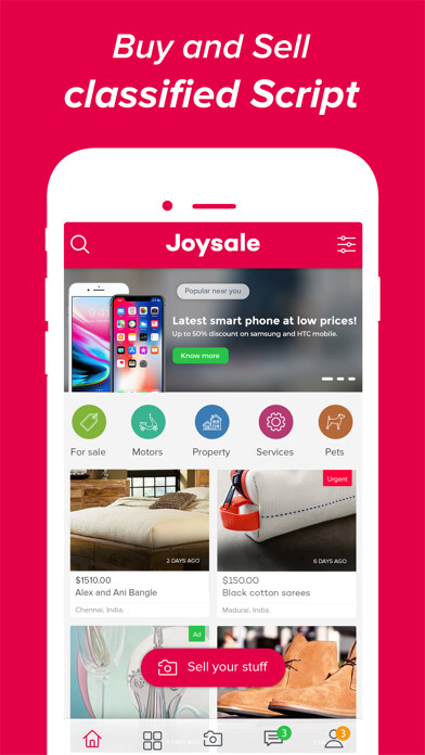 Emulate iPhone app Joysale using MyAndroid