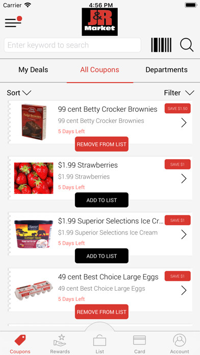 Emulate iPhone app J & R Market using MyAndroid