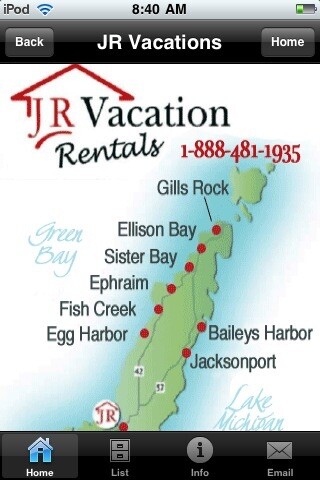 Emulate iPhone app J R Vacation Rentals using MyAndroid
