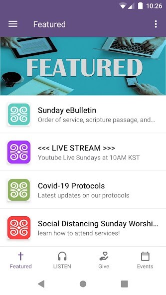 Emulate iPhone app Jubilee Seoul Church using MyAndroid