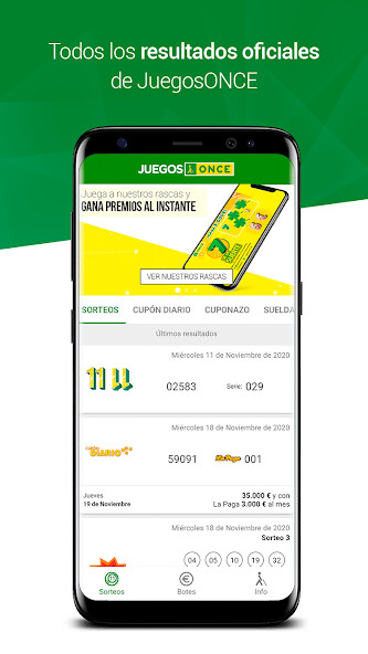 Run android online APK JuegosONCE: sorteos de la ONCE from MyAndroid or emulate JuegosONCE: sorteos de la ONCE using MyAndroid