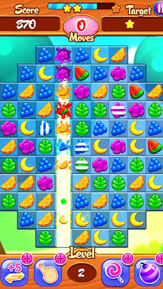 Emulate iPhone app Juicy Fruit - 3 match puzzle yummy blast mania game using MyAndroid